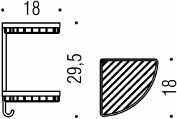 Полочка корзинка COLOMBO DESIGN ANGOLARI B9604 угловая одинарная с крючком