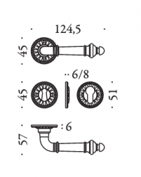 Дверная ручка Colombo Design Antologhia Impero KIM11 RB 0.40D ON