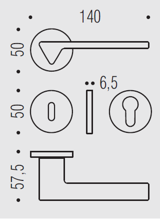 Дверная ручка Colombo AMA MF11RSB хром матовый