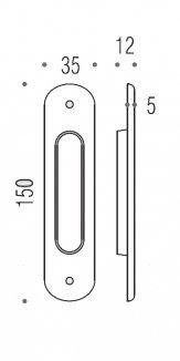 Ручка Colombo CD211 для раздвижной двери золото