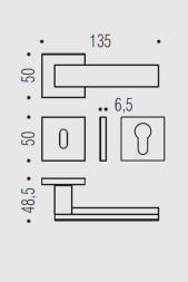 Дверная ручка Colombo ALBA LC91 R хром матовый/хром