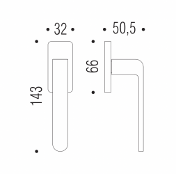 Colombo FEDRA AC12 DK/SM-CR ручка для окна - хром / 1шт.
