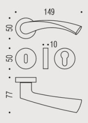 Дверная ручка Colombo FLESSA CB51R хром матовый