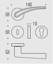Дверная ручка Colombo BLAZER FL11R золото