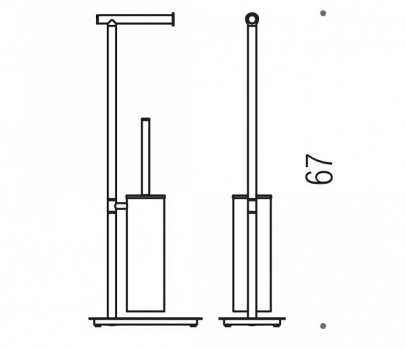 Стойка COLOMBO DESIGN SQUARE B9907.BM напольная с держателем туалетной бумаги и ершиком