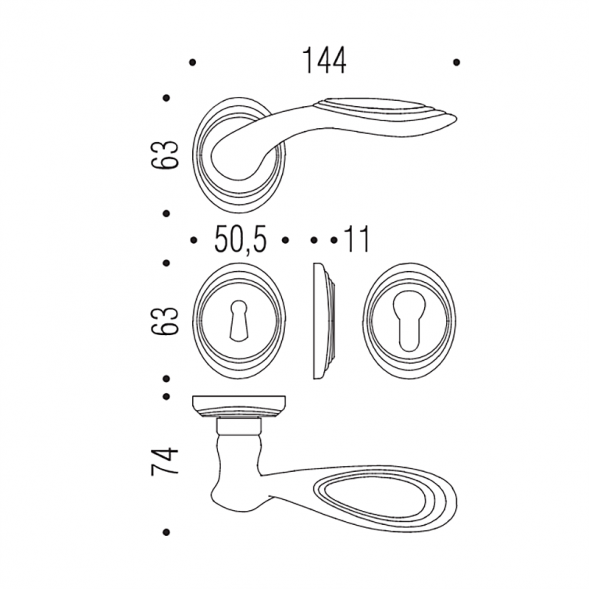 Дверная ручка Colombo CAMEO DB41RSB бронза