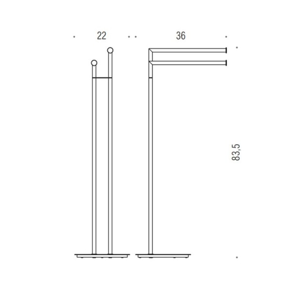 Стойка COLOMBO DESIGN MINI B4038.OM с полотенцедержателем двойным цвет золото матовое
