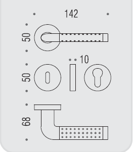 Дверная ручка Colombo TAILLA LC51R хром/хром матовый