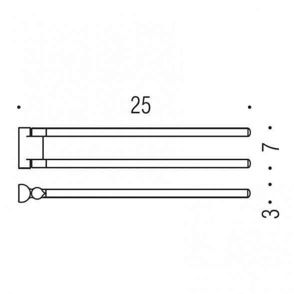 Полотенцедержатель COLOMBO DESIGN LUNA B0113 двойной поворотный