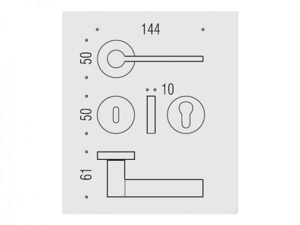 Дверная ручка Colombo TOOL MD11R хром матовый