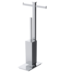 Стойка COLOMBO DESIGN UNITS B9108 напольная с двойным держателем туалетной бумаги и ершиком
