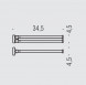 Полотенцедержатель COLOMBO DESIGN PLUS W4913.BM двойной