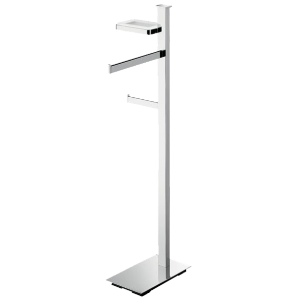 Стойка COLOMBO DESIGN UNITS B9113.S напольная с полотенцедержателем с мыльницей с держателем туалетной бумаги
