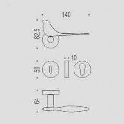 Дверная ручка Colombo TWITTY TK11R хром матовый