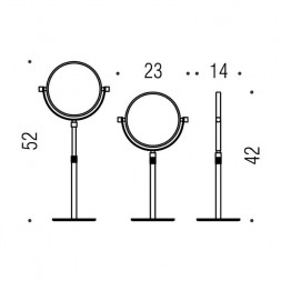 Косметическое зеркало COLOMBO DESIGN SPECCHI INGRANDITORI B9752 настольное увеличение 3 раза регулируемое по высоте