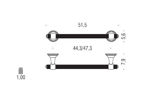 Полотенцедержатель COLOMBO DESIGN HERMITAGE B3310.GOLD широкий