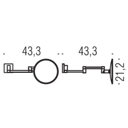 Косметическое зеркало COLOMBO DESIGN SPECCHI INGRANDITORI B9759 настенное увеличение 3,5 раза