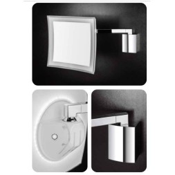 Косметическое зеркало COLOMBO DESIGN SPECCHI INGRANDITORI B9760 настенное с подсветкой увеличение 3,5 раза питание от сети