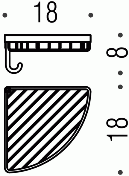 Полочка корзинка COLOMBO DESIGN ANGOLARI B9602 настенная